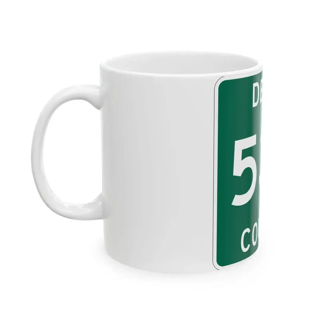 Michigan 537 Delta County (Michigan) (Road Sign) White Coffee Mug - Go Mug Yourself