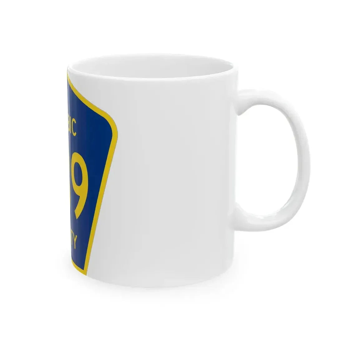 Michigan 539 Gogebic County (Michigan) (Road Sign) White Coffee Mug - Go Mug Yourself