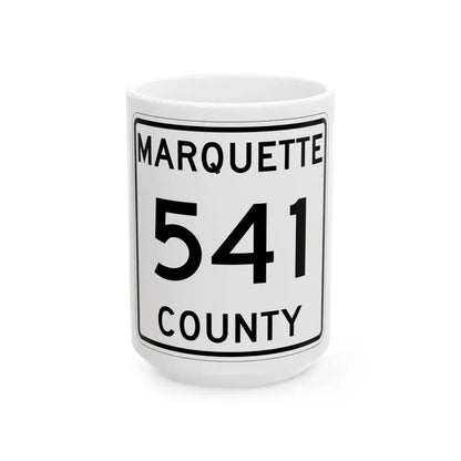 Michigan 541 Marquette County (Michigan) (Road Sign) White Coffee Mug 15oz - Go Mug Yourself