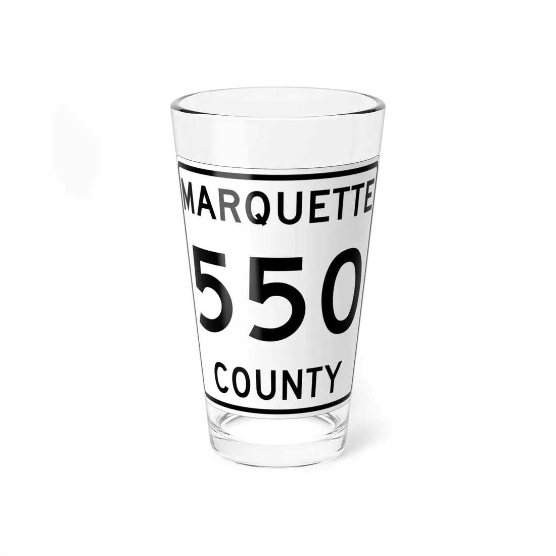 Michigan 550 Marquette County (Michigan) (Road Sign) Pint Glass 16oz 16oz - Go Mug Yourself