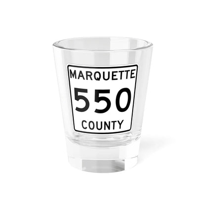 Michigan 550 Marquette County (Michigan) (Road Sign) Shot Glass 1.5oz 1.5oz - Go Mug Yourself