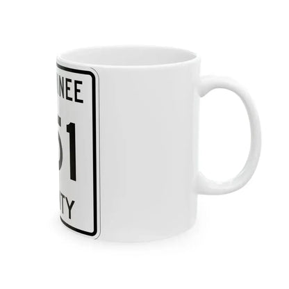 Michigan 551 Menominee County (Michigan) (Road Sign) White Coffee Mug - Go Mug Yourself
