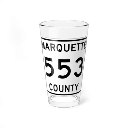 Michigan 553 Marquette County (Michigan) (Road Sign) Pint Glass 16oz 16oz - Go Mug Yourself