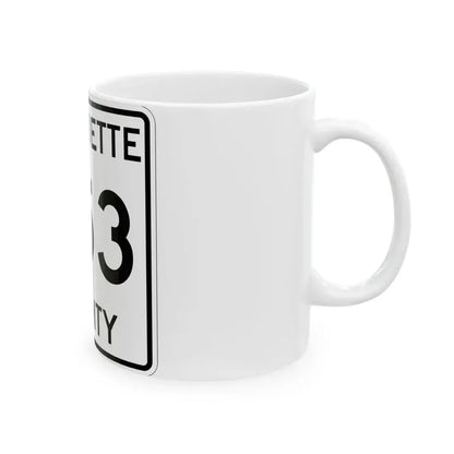 Michigan 553 Marquette County (Michigan) (Road Sign) White Coffee Mug - Go Mug Yourself