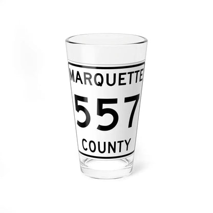 Michigan 557 Marquette County (Michigan) (Road Sign) Pint Glass 16oz 16oz - Go Mug Yourself