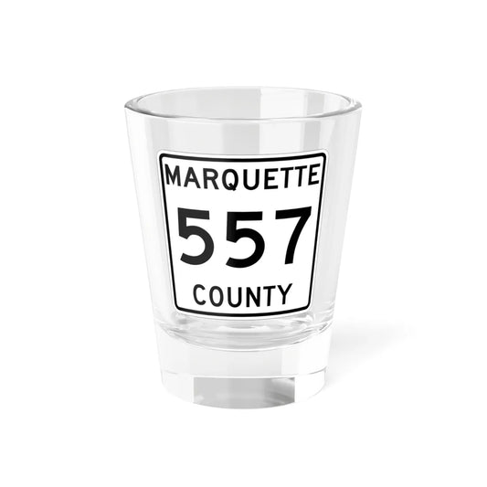 Michigan 557 Marquette County (Michigan) (Road Sign) Shot Glass 1.5oz 1.5oz - Go Mug Yourself