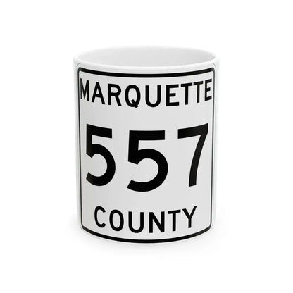 Michigan 557 Marquette County (Michigan) (Road Sign) White Coffee Mug 11oz - Go Mug Yourself