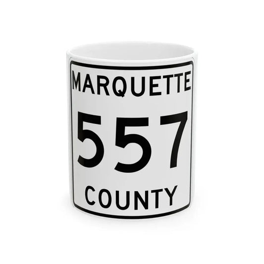 Michigan 557 Marquette County (Michigan) (Road Sign) White Coffee Mug 11oz - Go Mug Yourself
