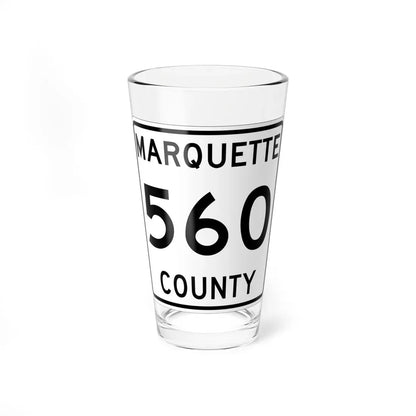 Michigan 560 Marquette County (Michigan) (Road Sign) Pint Glass 16oz 16oz - Go Mug Yourself