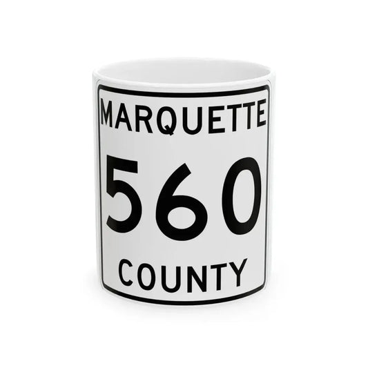 Michigan 560 Marquette County (Michigan) (Road Sign) White Coffee Mug 11oz - Go Mug Yourself