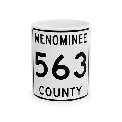 Michigan 563 Menominee County (Michigan) (Road Sign) White Coffee Mug 11oz - Go Mug Yourself