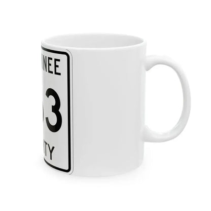 Michigan 563 Menominee County (Michigan) (Road Sign) White Coffee Mug - Go Mug Yourself