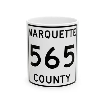 Michigan 565 Marquette County (Michigan) (Road Sign) White Coffee Mug 11oz - Go Mug Yourself