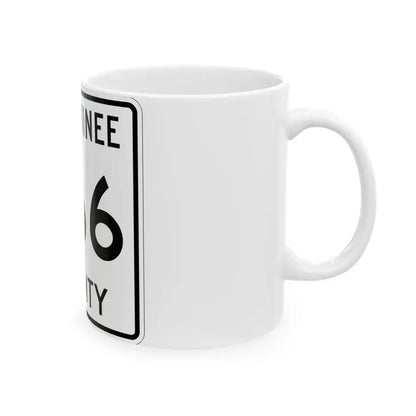 Michigan 566 Menominee County (Michigan) (Road Sign) White Coffee Mug - Go Mug Yourself