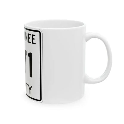 Michigan 571 Menominee County (Michigan) (Road Sign) White Coffee Mug - Go Mug Yourself
