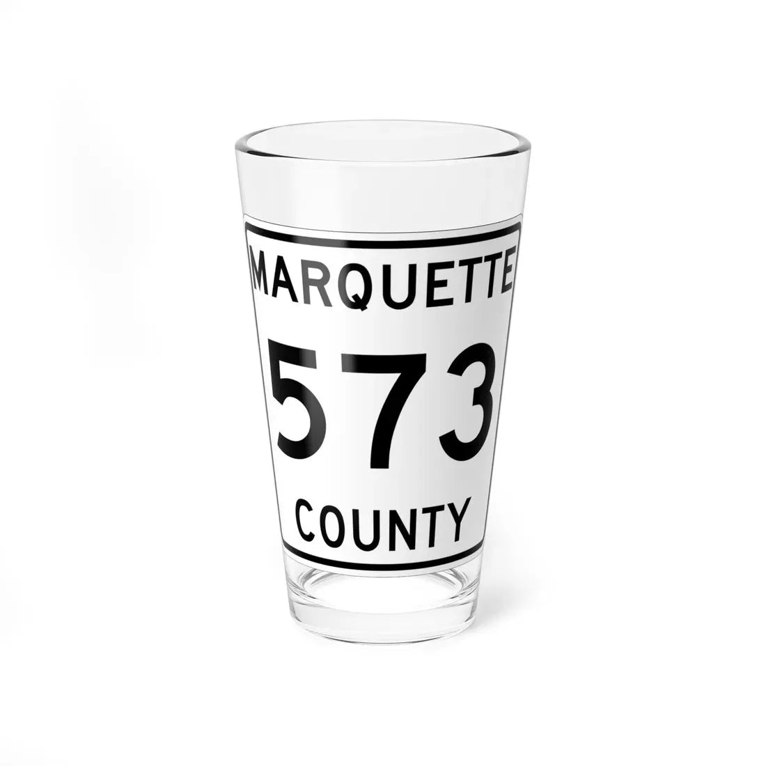 Michigan 573 Marquette County (Michigan) (Road Sign) Pint Glass 16oz 16oz - Go Mug Yourself