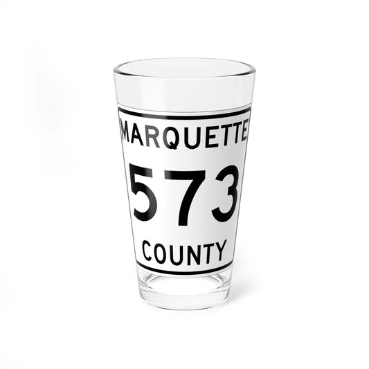 Michigan 573 Marquette County (Michigan) (Road Sign) Pint Glss 16oz 16oz - Go Mug Yourself