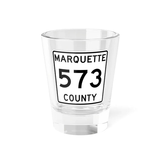 Michigan 573 Marquette County (Michigan) (Road Sign) Shot Glass 1.5oz 1.5oz - Go Mug Yourself