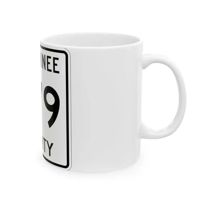 Michigan 579 Menominee County (Michigan) (Road Sign) White Coffee Mug - Go Mug Yourself