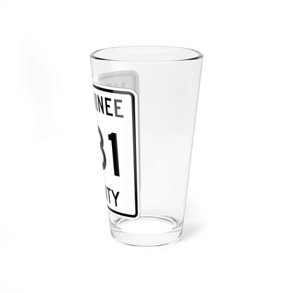 Michigan 581 Menominee County (Michigan) (Road Sign) Pint Glass 16oz - Go Mug Yourself