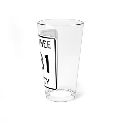 Michigan 581 Menominee County (Michigan) (Road Sign) Pint Glss 16oz - Go Mug Yourself
