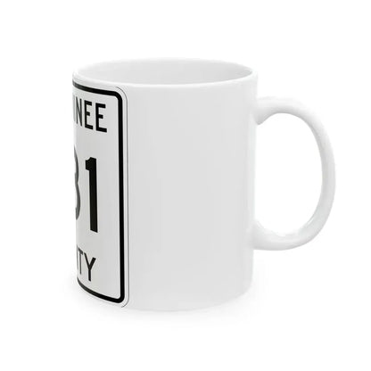 Michigan 581 Menominee County (Michigan) (Road Sign) White Coffee Mug - Go Mug Yourself