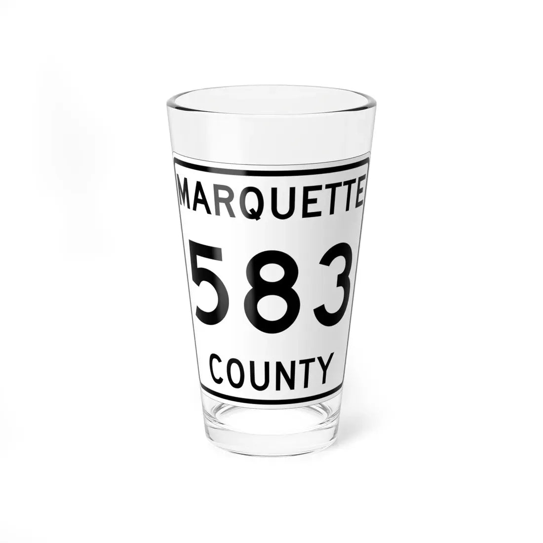 Michigan 583 Marquette County (Michigan) (Road Sign) Pint Glass 16oz 16oz - Go Mug Yourself