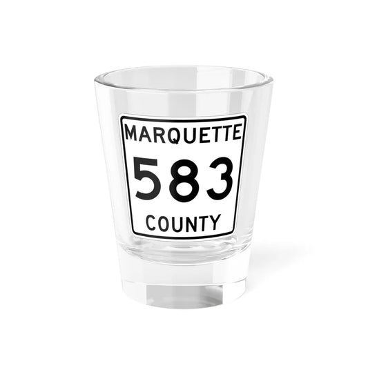 Michigan 583 Marquette County (Michigan) (Road Sign) Shot Glass 1.5oz 1.5oz - Go Mug Yourself