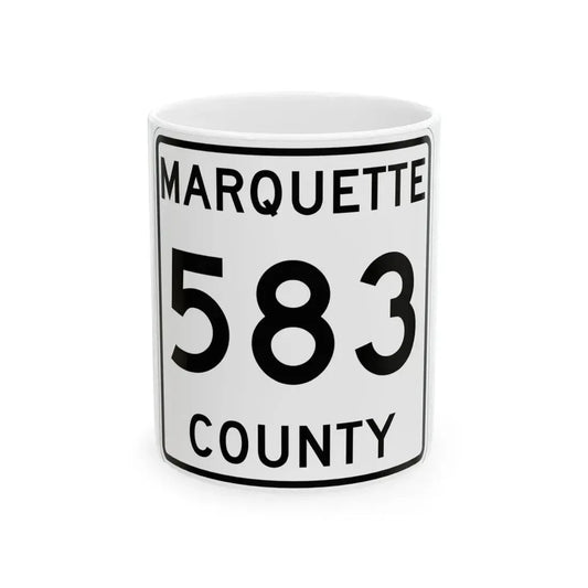 Michigan 583 Marquette County (Michigan) (Road Sign) White Coffee Mug 11oz - Go Mug Yourself