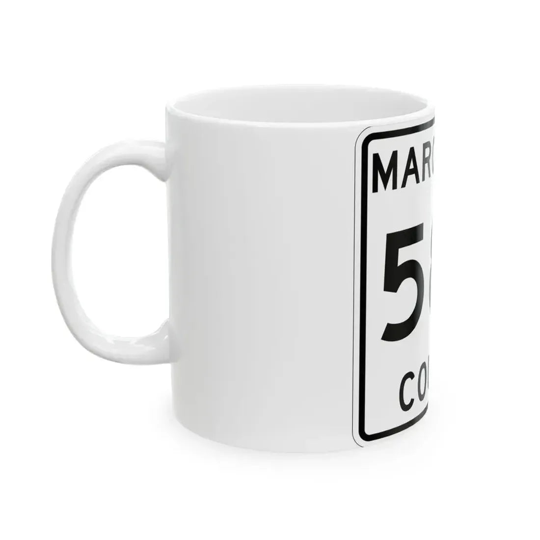 Michigan 583 Marquette County (Michigan) (Road Sign) White Coffee Mug - Go Mug Yourself