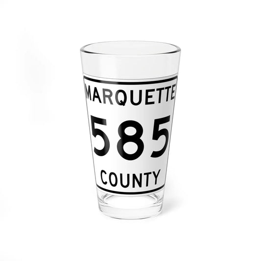 Michigan 585 Marquette County (Michigan) (Road Sign) Pint Glss 16oz 16oz - Go Mug Yourself