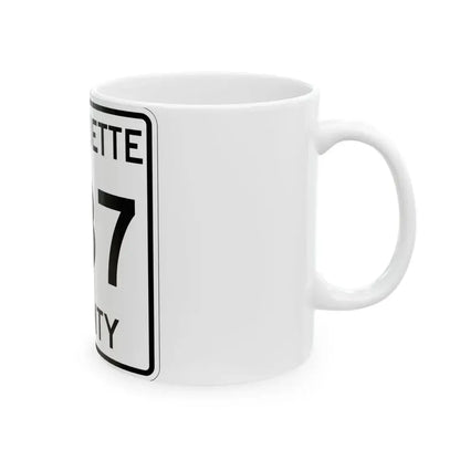 Michigan 587 Marquette County (Michigan) (Road Sign) White Coffee Mug - Go Mug Yourself