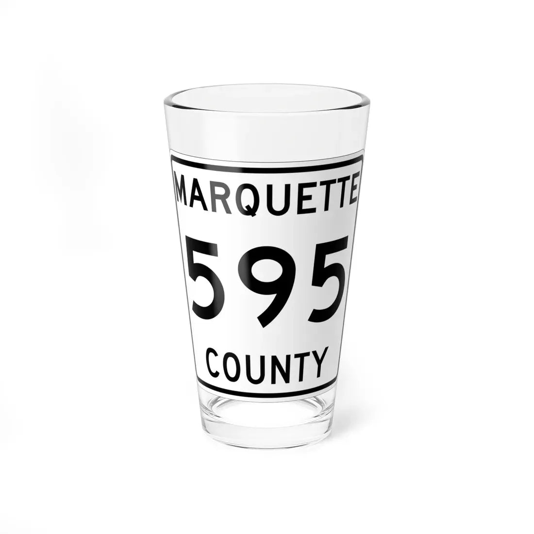 Michigan 595 Marquette County (Michigan) (Road Sign) Pint Glass 16oz 16oz - Go Mug Yourself