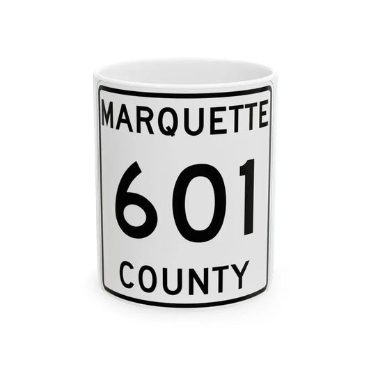 Michigan 601 Marquette County (Michigan) (Road Sign) White Coffee Mug 11oz - Go Mug Yourself