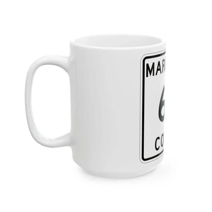 Michigan 611 Marquette County (Michigan) (Road Sign) White Coffee Mug - Go Mug Yourself