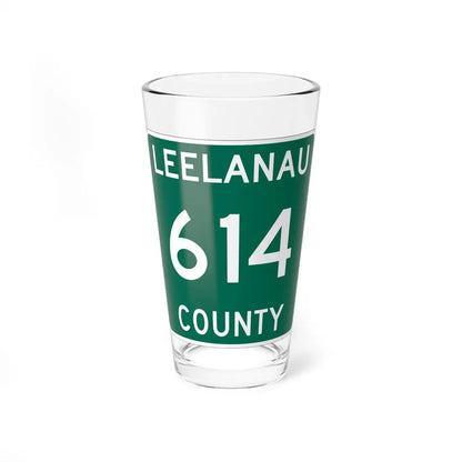Michigan 614 Leelanau County (Michigan) (Road Sign) Pint Glass 16oz 16oz - Go Mug Yourself