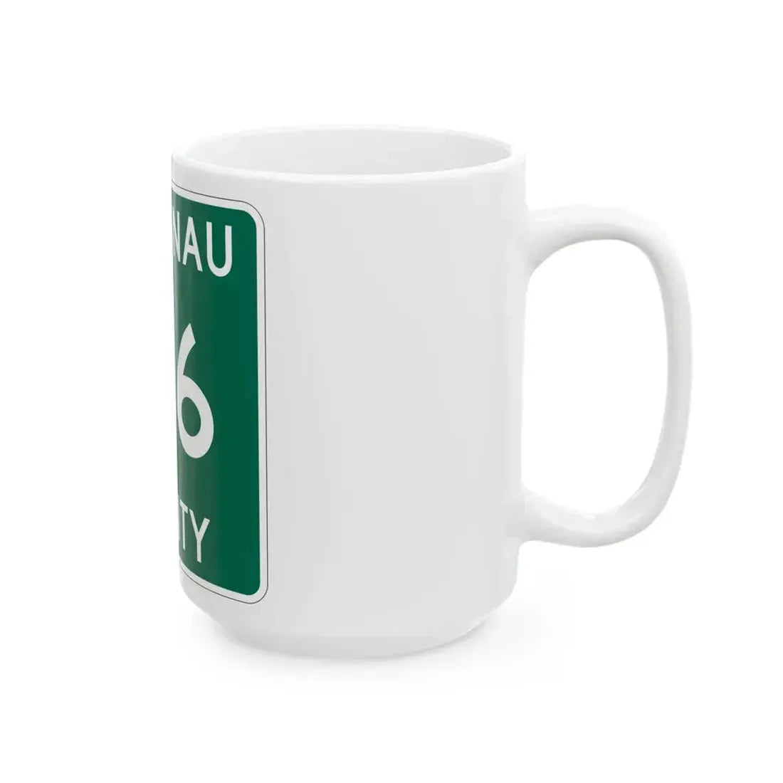 Michigan 616 Leelanau County (Michigan) (Road Sign) White Coffee Mug - Go Mug Yourself
