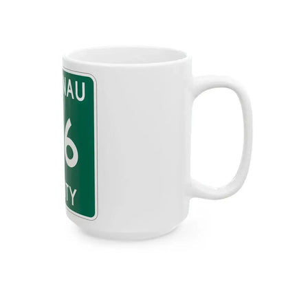 Michigan 616 Leelanau County (Michigan) (Road Sign) White Coffee Mug - Go Mug Yourself