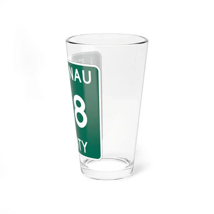 Michigan 618 Leelanau County (Michigan) (Road Sign) Pint Glass 16oz - Go Mug Yourself