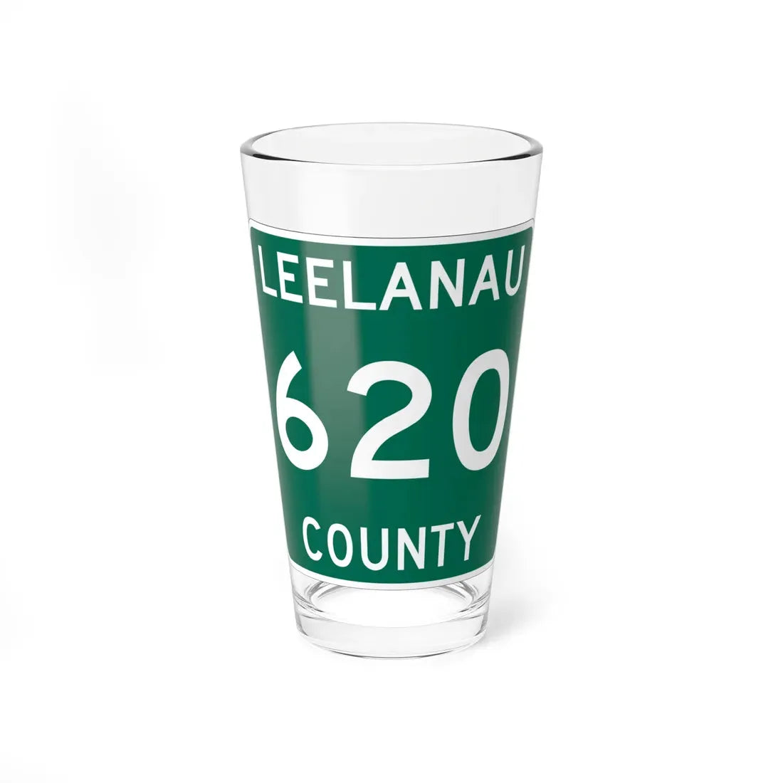 Michigan 620 Leelanau County (Michigan) (Road Sign) Pint Glass 16oz 16oz - Go Mug Yourself