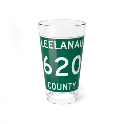 Michigan 620 Leelanau County (Michigan) (Road Sign) Pint Glass 16oz 16oz - Go Mug Yourself