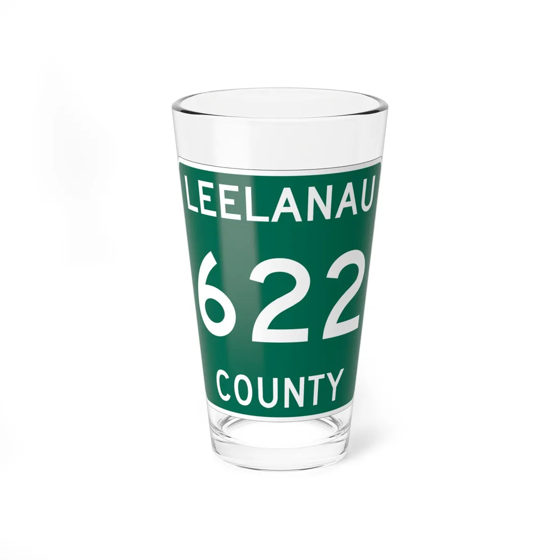 Michigan 622 Leelanau County (Michigan) (Road Sign) Pint Glss 16oz 16oz - Go Mug Yourself