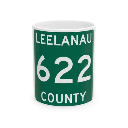 Michigan 622 Leelanau County (Michigan) (Road Sign) White Coffee Mug 11oz - Go Mug Yourself