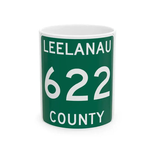 Michigan 622 Leelanau County (Michigan) (Road Sign) White Coffee Mug 11oz - Go Mug Yourself