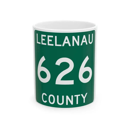 Michigan 626 Leelanau County (Michigan) (Road Sign) White Coffee Mug 11oz - Go Mug Yourself