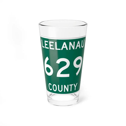 Michigan 629 Leelanau County (Michigan) (Road Sign) Pint Glass 16oz 16oz - Go Mug Yourself