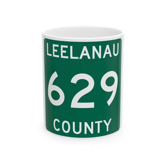Michigan 629 Leelanau County (Michigan) (Road Sign) White Coffee Mug 11oz - Go Mug Yourself