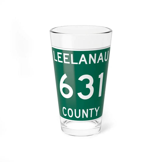 Michigan 631 Leelanau County (Michigan) (Road Sign) Pint Glass 16oz 16oz - Go Mug Yourself