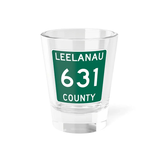 Michigan 631 Leelanau County (Michigan) (Road Sign) Shot Glass 1.5oz 1.5oz - Go Mug Yourself