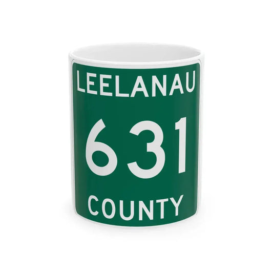 Michigan 631 Leelanau County (Michigan) (Road Sign) White Coffee Mug 11oz - Go Mug Yourself